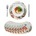 thumbnail image 1 of Spring Mushrooms Round 13 Inch Placemats Set of 8, Farmhouse Pastoral Botanical Gray Plaid HeatResistant Non Slip Place Mats for Dining Table, Wipeable Braided Kitchen Table Mats for Housewarming, 1 of 9