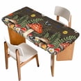 thumbnail image 1 of Spring Mushrooms Table Cloths for 5 Foot Rectangle Tables, Farmhouse Pastoral Botanical Brown Wood Patio Waterproof Elastic Fitted Tablecloths, Washable Rectangular Table Cover for Camping, 1 of 8