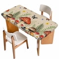 thumbnail image 1 of Spring Mushrooms Table Cloths for 5 Foot Rectangle Tables, Farmhouse Pastoral Botanical Rustic Patio Waterproof Elastic Fitted Tablecloths, Washable Rectangular Table Cover for Camping, 1 of 8