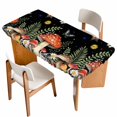 thumbnail image 1 of Spring Mushrooms Table Cloths for 6 Foot Rectangle Tables, Farmhouse Pastoral Botanical Stars Rustic Patio Waterproof Elastic Fitted Tablecloths, Washable Rectangular Table Cover for Camping, 1 of 8