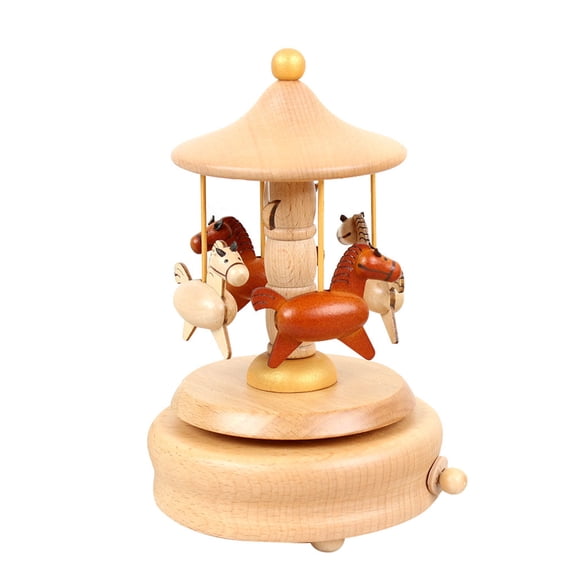 Spring Music Box Winding Toy Merry Go Round Musical Box Home Decoration for Girls Teens Birthday Present