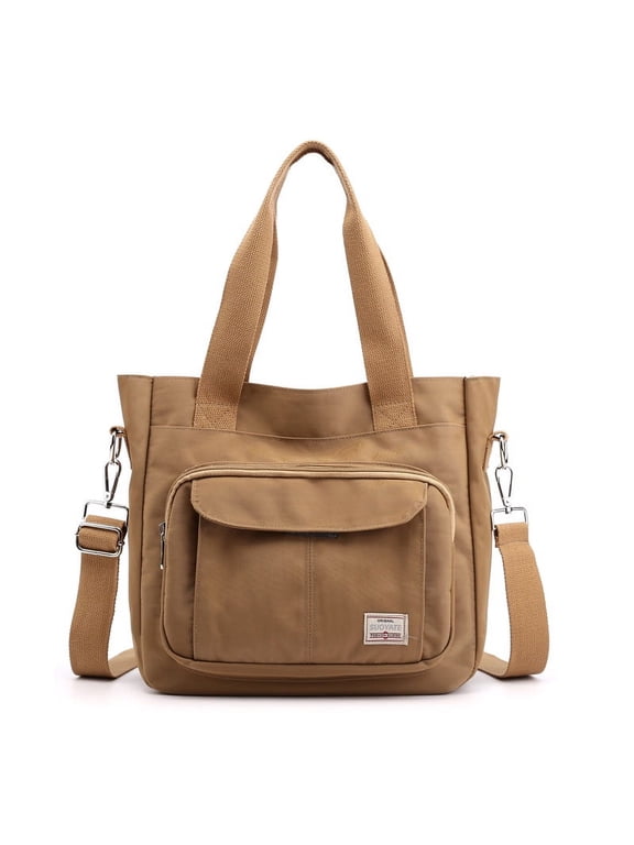 Spring New Canvas Handbag Lightweight Wear Resistant Waterproof Crossbody Bag Fashion Capacity Multi layered Design Women Bag