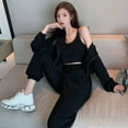 thumbnail image 1 of Spring New Collection Women'S Three-Piece Casual Set With Long Sleeve Hooded Jacket And Pants For Wholesale, 1 of 8