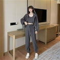 thumbnail image 1 of Spring New Collection Women'S Three-Piece Casual Set With Long Sleeve Hooded Jacket And Pants For Wholesale, 1 of 8