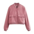 thumbnail image 1 of Spring New Loose Casual Short Tops Jackets Women-SoftRed-M, 1 of 9