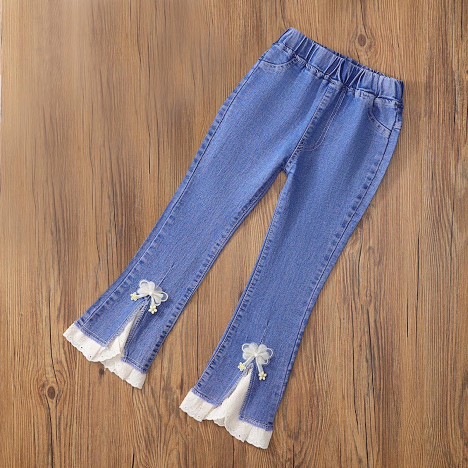 Tweenstyle striped pant with lace trim main image 0