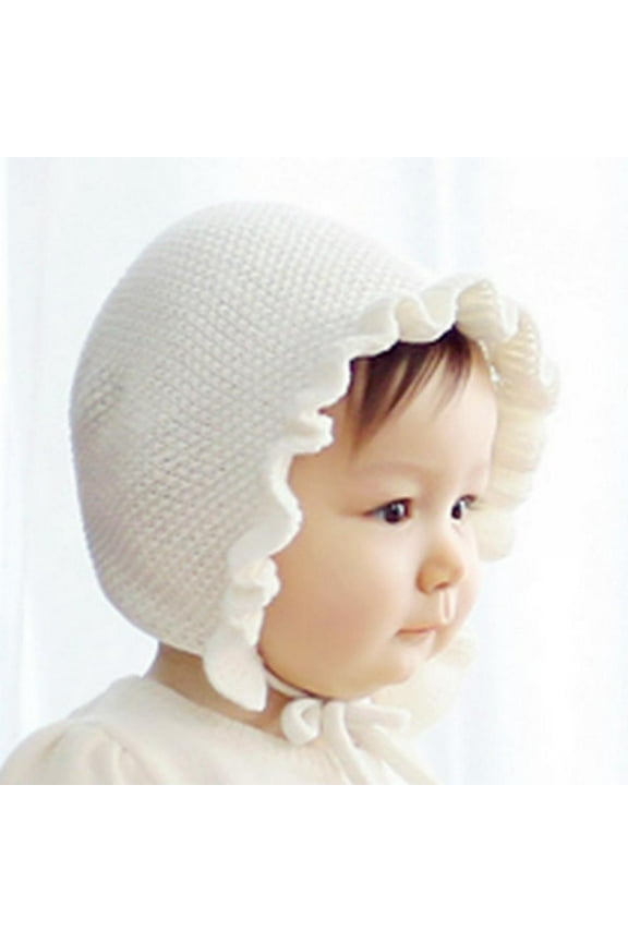 Spring Newborn Baby Hat Handmade Knitting Hats Monolayer Ruffle Warmer Kids Caps