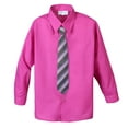 thumbnail image 1 of Spring Notion Big Boys' Cotton Blend Dress Shirt and Tie Set, Fuchsia, 1 of 3
