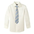 thumbnail image 1 of Spring Notion Big Boys' Cotton Blend Dress Shirt and Tie Set, Ivory, 1 of 3