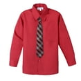 thumbnail image 1 of Spring Notion Big Boys' Cotton Blend Dress Shirt and Tie Set, Red, 1 of 3