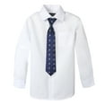 thumbnail image 1 of Spring Notion Big Boys' Cotton Blend Dress Shirt and Tie Set, White, 1 of 3
