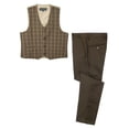 thumbnail image 1 of Spring Notion Boys' Plaid Vest and Pants Set, Brown 2T, 1 of 3