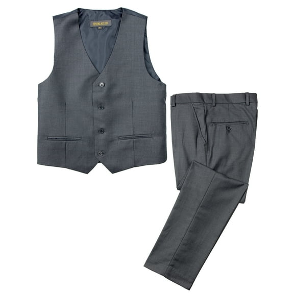 Spring Notion Big Boys' Two Button Suit, Charcoal