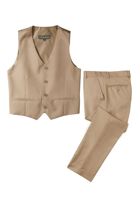Big Boys' Two Button Suit, Khaki