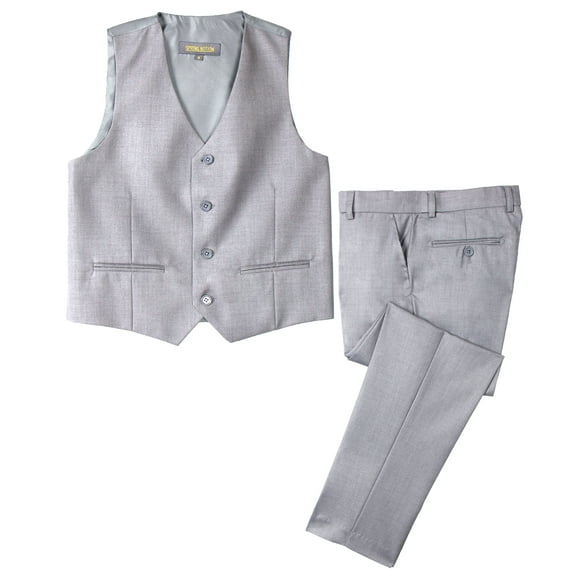 Spring Notion Big Boys' Two Button Suit, Light Grey