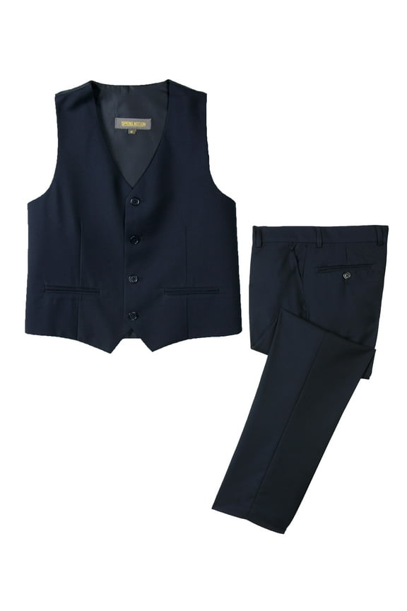 Big Boys' Two Button Suit, Navy