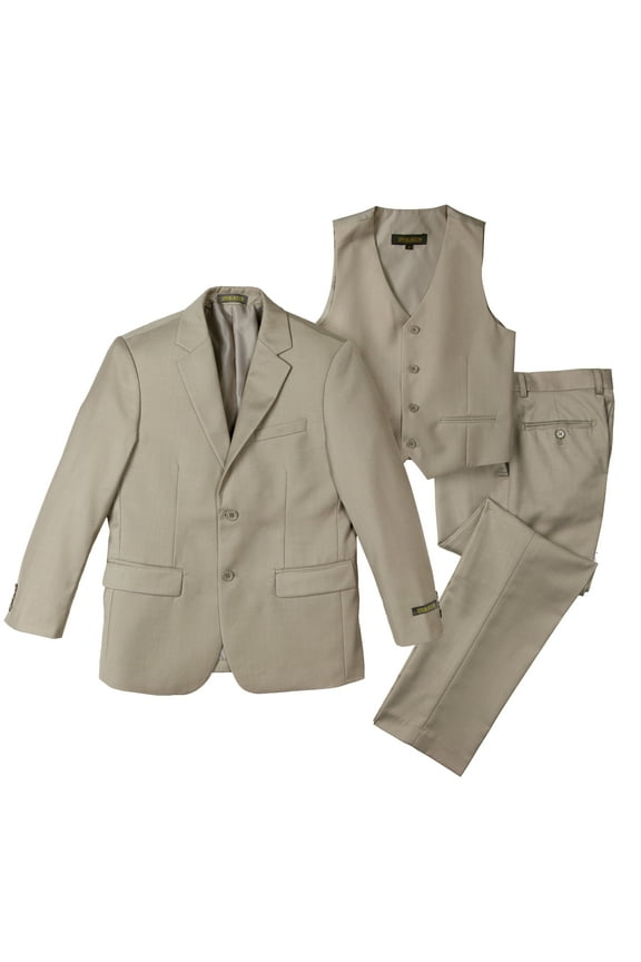 Big Boys' Two-Button Suit Set 4T 3-Piece Tan