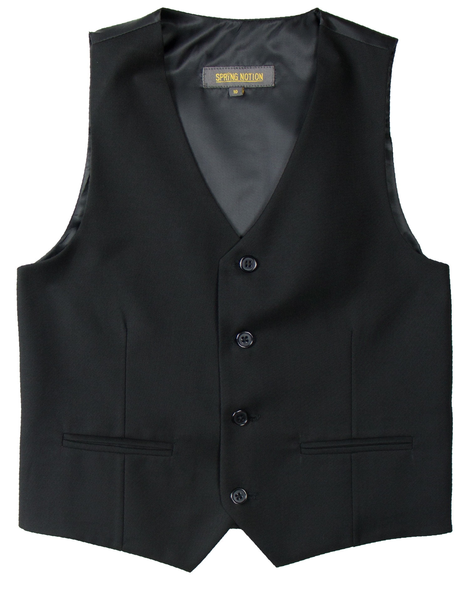 Spring Notion Big Boys' Two Button Suit Vest, Black - Walmart.com
