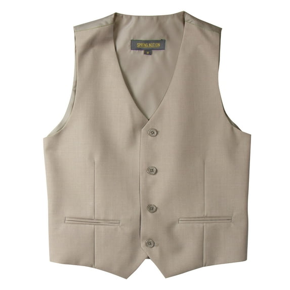 Spring Notion Big Boys' Two Button Suit Vest, Tan