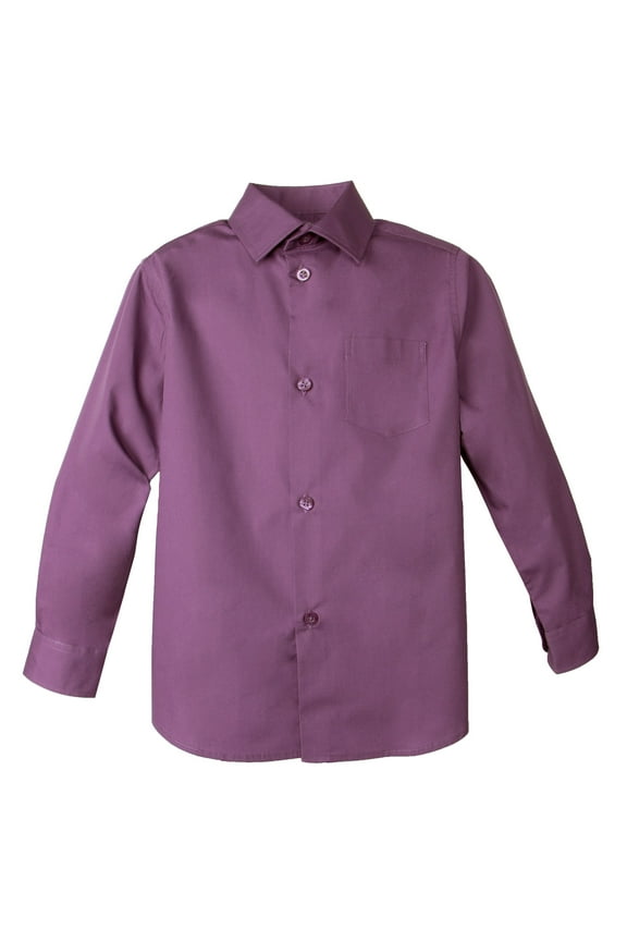 Boy's Cotton Blend Long Sleeve Dress Shirt
