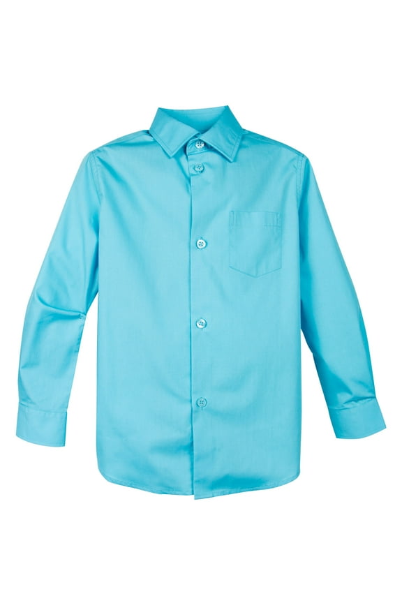 Boy's Cotton Blend Long Sleeve Dress Shirt
