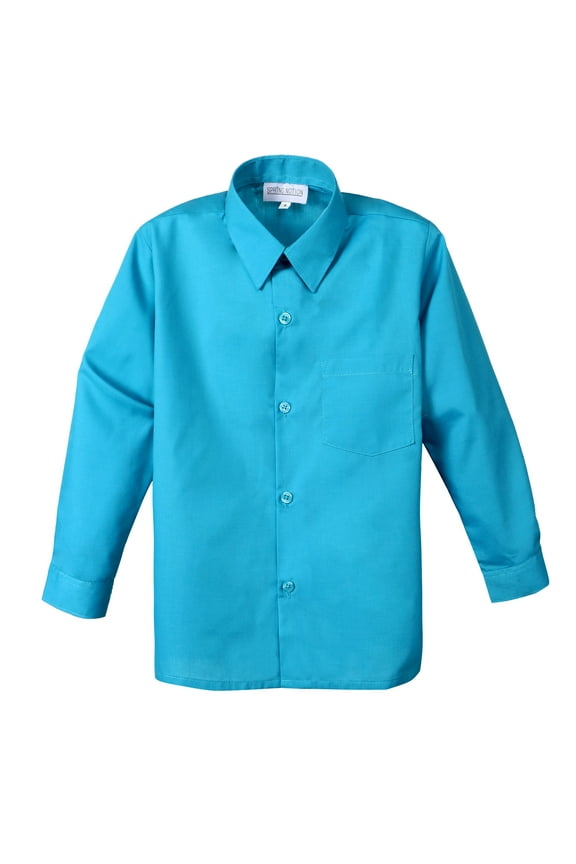 Boy's Cotton Blend Long Sleeve Dress Shirt