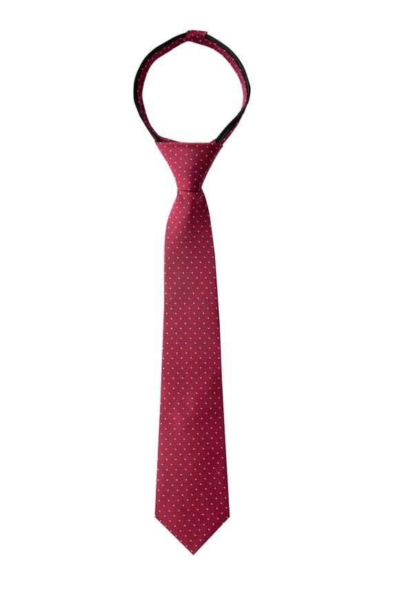 Boy's Dotted Woven Zipper Tie