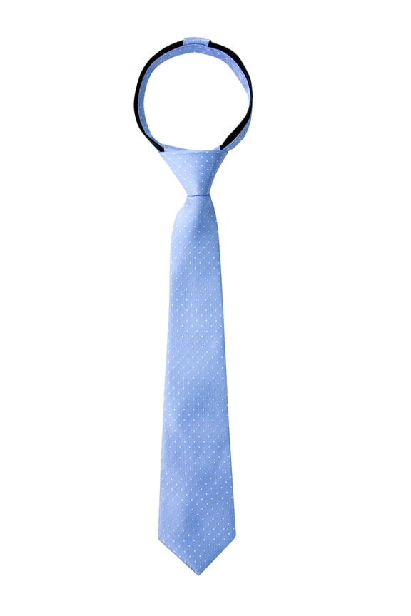 Boy's Dotted Woven Zipper Tie