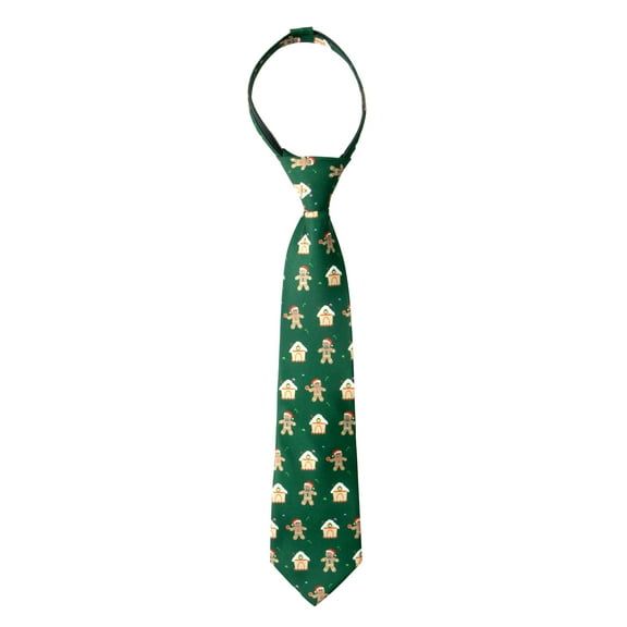 Spring Notion Boy's Printed Microfiber Christmas Theme Pretied Zipper Tie