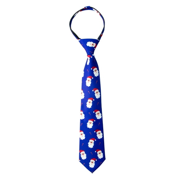 Spring Notion Boy's Printed Microfiber Christmas Theme Pretied Zipper Tie
