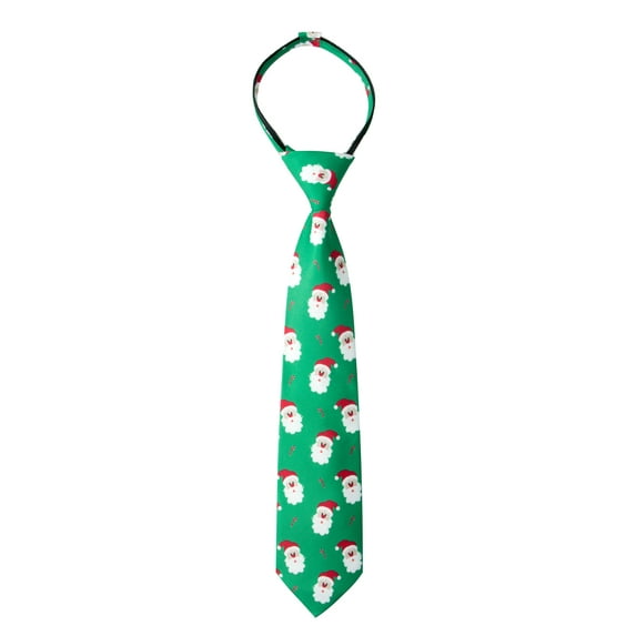 Spring Notion Boy's Printed Microfiber Christmas Theme Pretied Zipper Tie