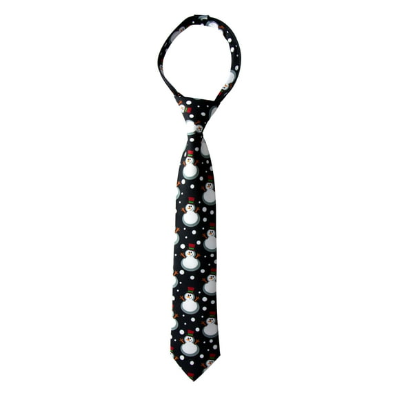 Spring Notion Boy's Printed Microfiber Christmas Theme Pretied Zipper Tie