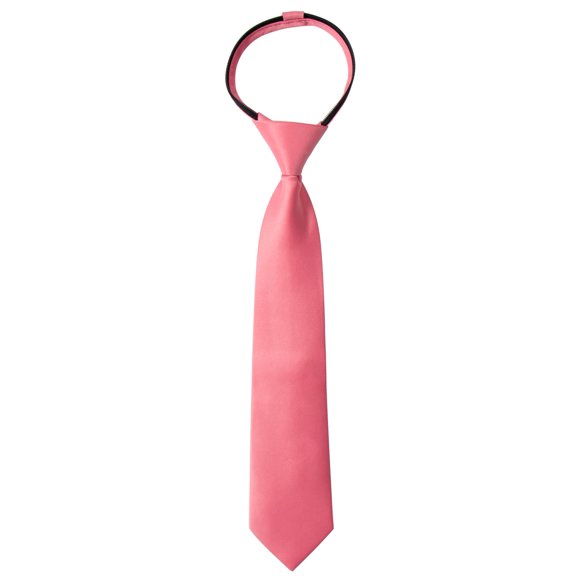 Spring Notion Boy's Solid Color Satin Zipper Tie with Gift Box