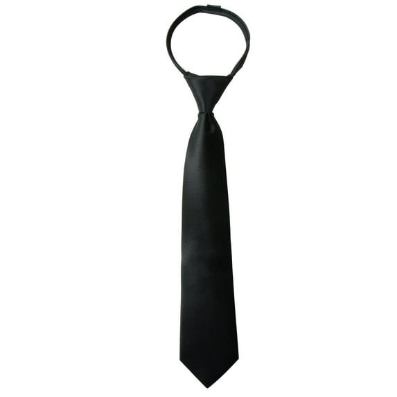 Spring Notion Boy's Solid Color Satin Zipper Tie with Gift Box