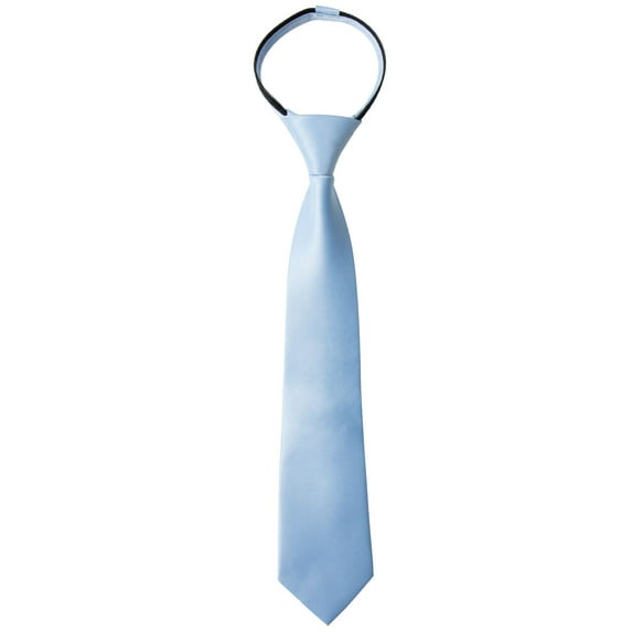 Spring Notion Boy's Solid Color Satin Zipper Tie with Gift Box