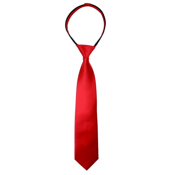 Spring Notion Boy's Solid Color Satin Zipper Tie with Gift Box