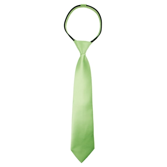 Spring Notion Boy's Solid Color Satin Zipper Tie with Gift Box