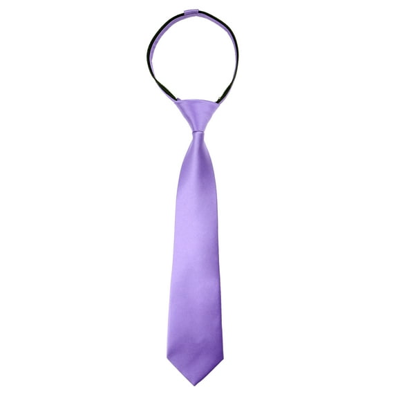 Spring Notion Boy's Solid Color Satin Zipper Tie