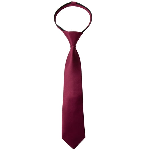 Spring Notion Boy's Solid Color Satin Zipper Tie