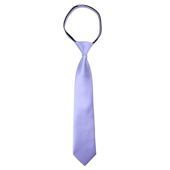 Spring Notion Boy's Solid Color Satin Zipper Tie