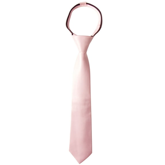 Spring Notion Boy's Solid Color Satin Zipper Tie