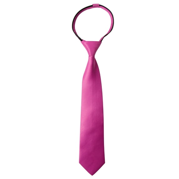 Spring Notion Boy's Solid Color Satin Zipper Tie