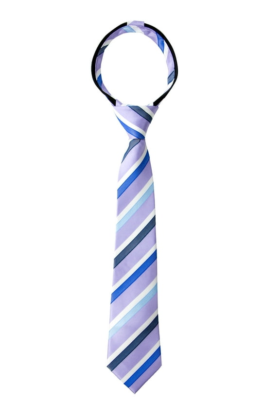 Boy's Striped Woven Zipper Tie