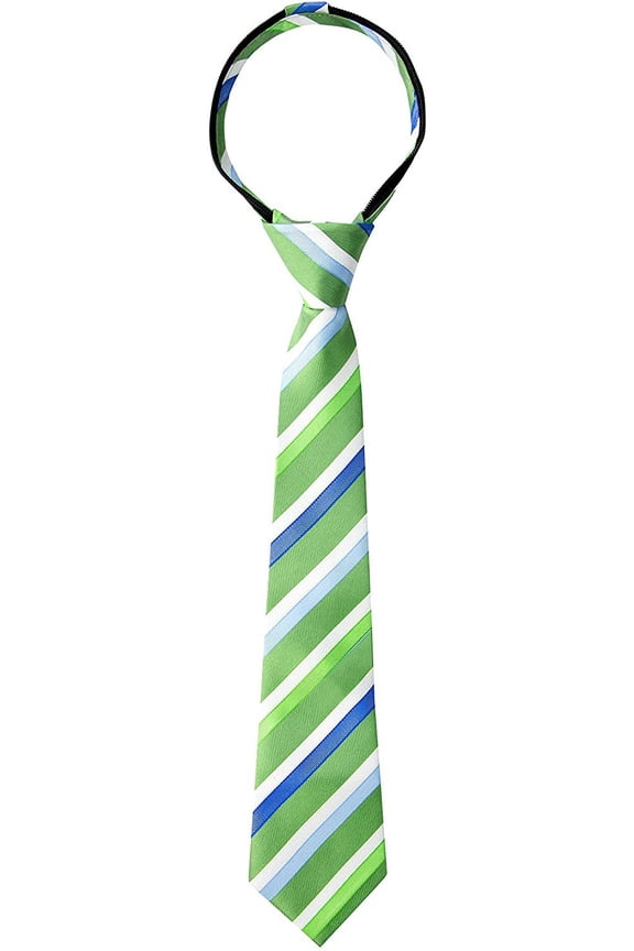 Boy's Striped Woven Zipper Tie
