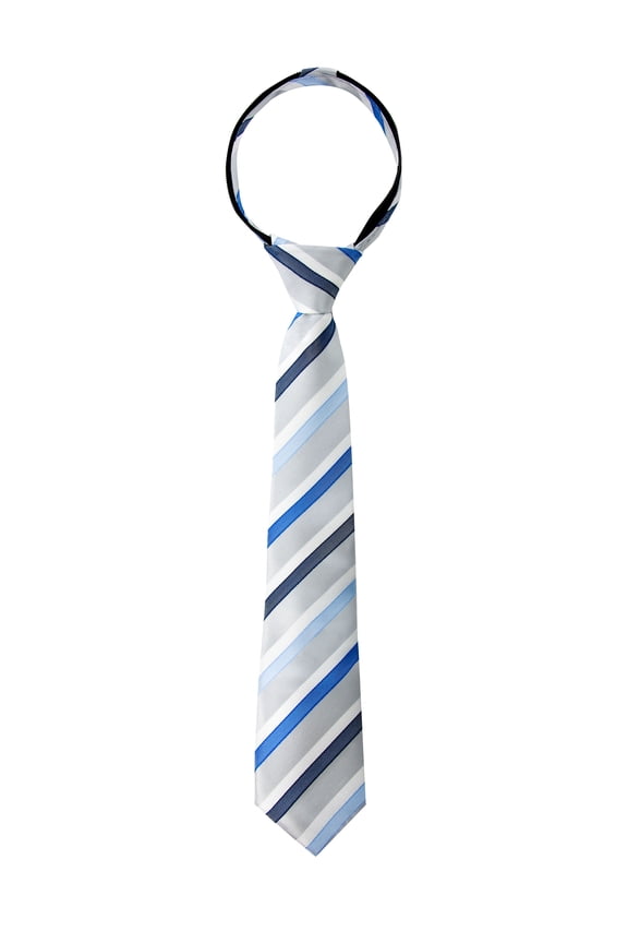 Boy's Striped Woven Zipper Tie