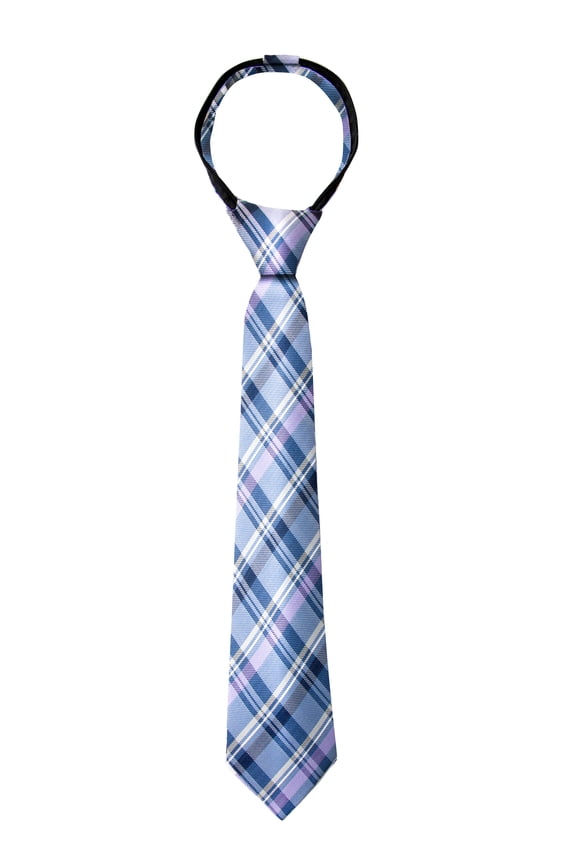 Boy's Tartan Plaid Woven Zipper Tie