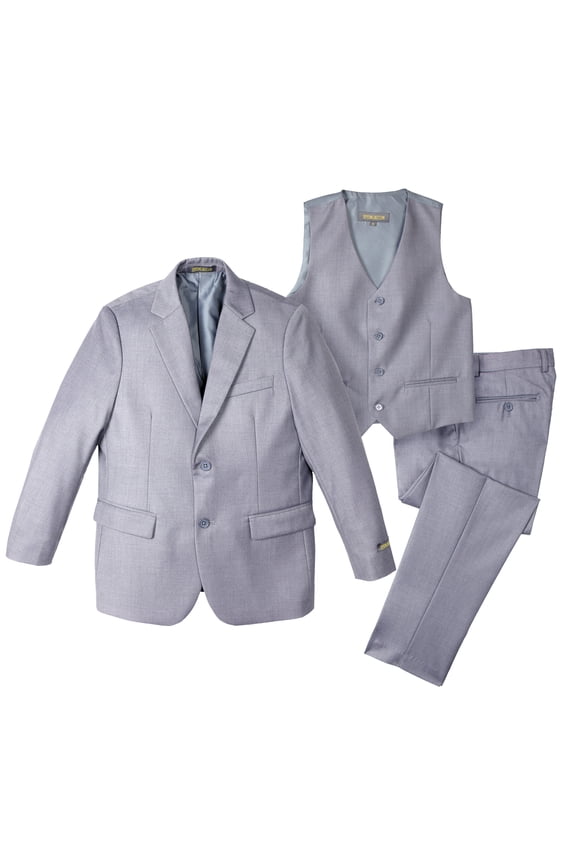 Boys' 3-Piece Suit Set Light Grey 10