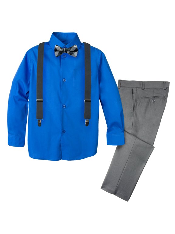 Boys' 4-Piece Patterned Dress up Pants Set