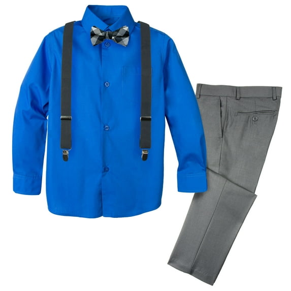 Spring Notion Boys' 4-Piece Patterned Dress up Pants Set