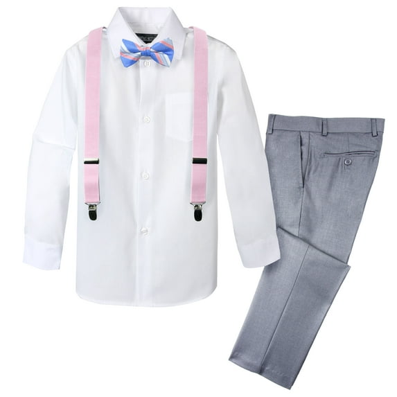 Spring Notion Boys' 4-Piece Patterned Dress up Pants Set